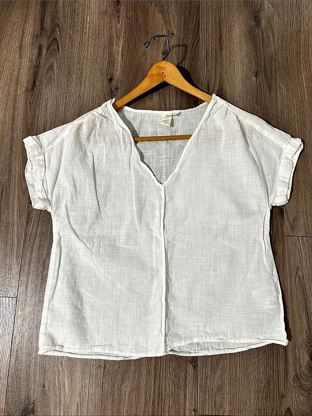 H&M L.O.G.G. White Cotton Blouse Size Small